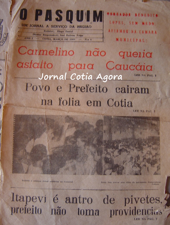 1968. Nosso registro mais antigo do Carnaval cotiano. Jornal O Pasquim, cortesia do Edson Rosa.