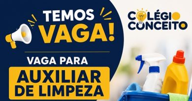 Colégio Conceito Kids contrata auxiliar de limpeza Colégio Conceito Kids contrata auxiliar de limpeza