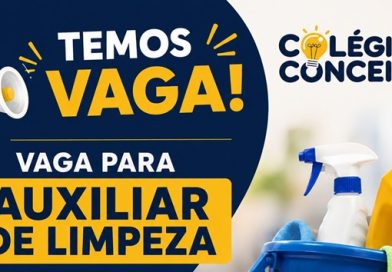 Colégio Conceito Kids contrata auxiliar de limpeza Colégio Conceito Kids contrata auxiliar de limpeza