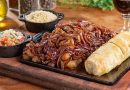 Picanha na cerveja preta com cebola caramelizada