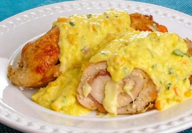 Receita: Rolê de frango ao creme de milho