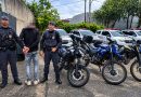 Três motos roubadas e um bandido detido em ação policial na região Três motos roubadas e um bandido detido em ação policial na região