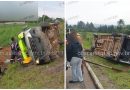 Pneu estoura, van tomba e deixa 12 feridos na Bunjiro Nakao